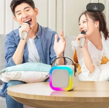 Caixa de Som com 2 Microfones Led RGB Bluettoth K12 Karaoke z729 - Foto 3