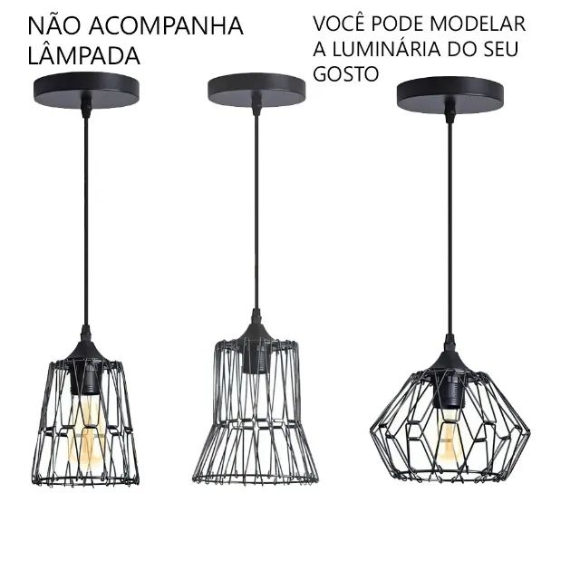 PENDENTE FORMER 2520 PRETO METALIZADO 1XE27