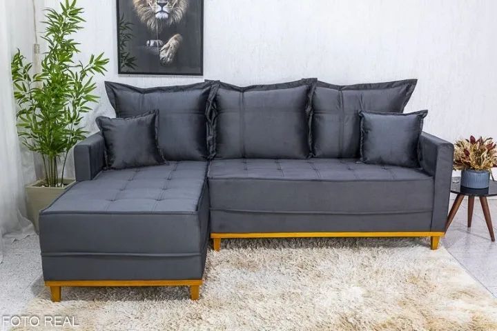 Sofá com Chaise Milão   Molas Ensacadas  - Foto 3