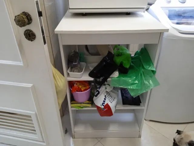 Aparador c/ 2 prateleiras em MDF Branco 96 cm x 60 cm x 90 cm - Foto 5