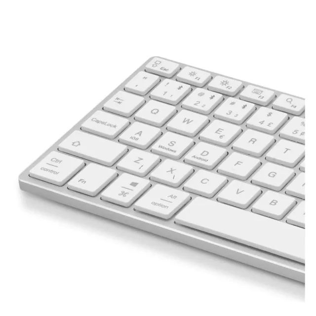Teclado Sem Fio Bluetooth GT T1 em Alumínio com Branco Recarregável - WZetta - Foto 4