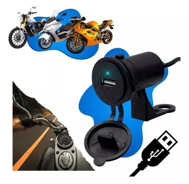 Tomada USB para moto carregador de celular  - Foto 3