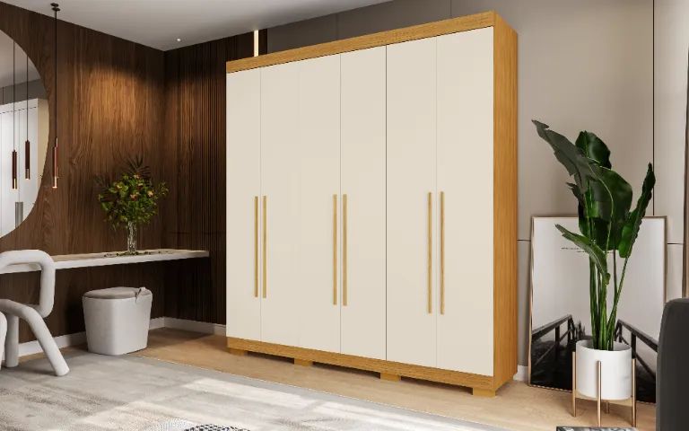Guarda-Roupa de Casal com 6 Portas de Bater Átaga - Foto 3