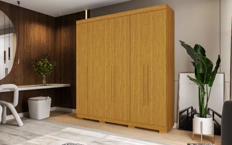 Guarda-Roupa de Casal com 6 Portas de Bater Átaga - Foto 4