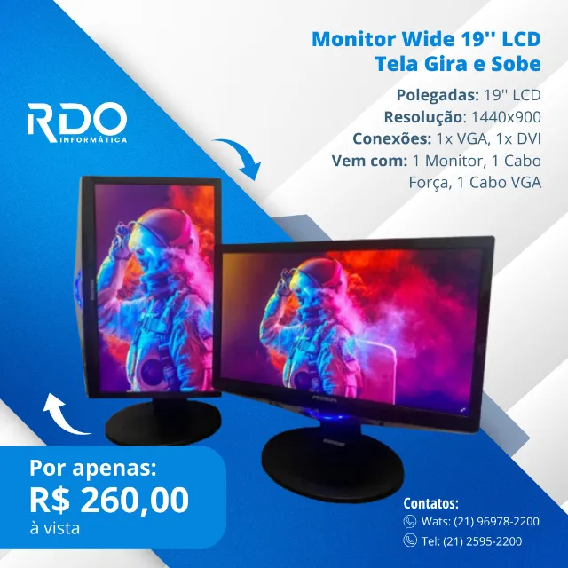 Tela para PC Lcd 19" - VGA