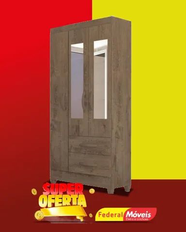 Guarda Roupa 3 Portas 2 Gavetas c/ Espelho  Super Lindo Fazemos Entrega