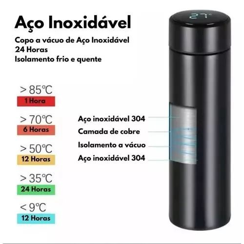 Garrafa Térmica com Display Digital - Controle a Temperatura da Sua Bebida! - Foto 4