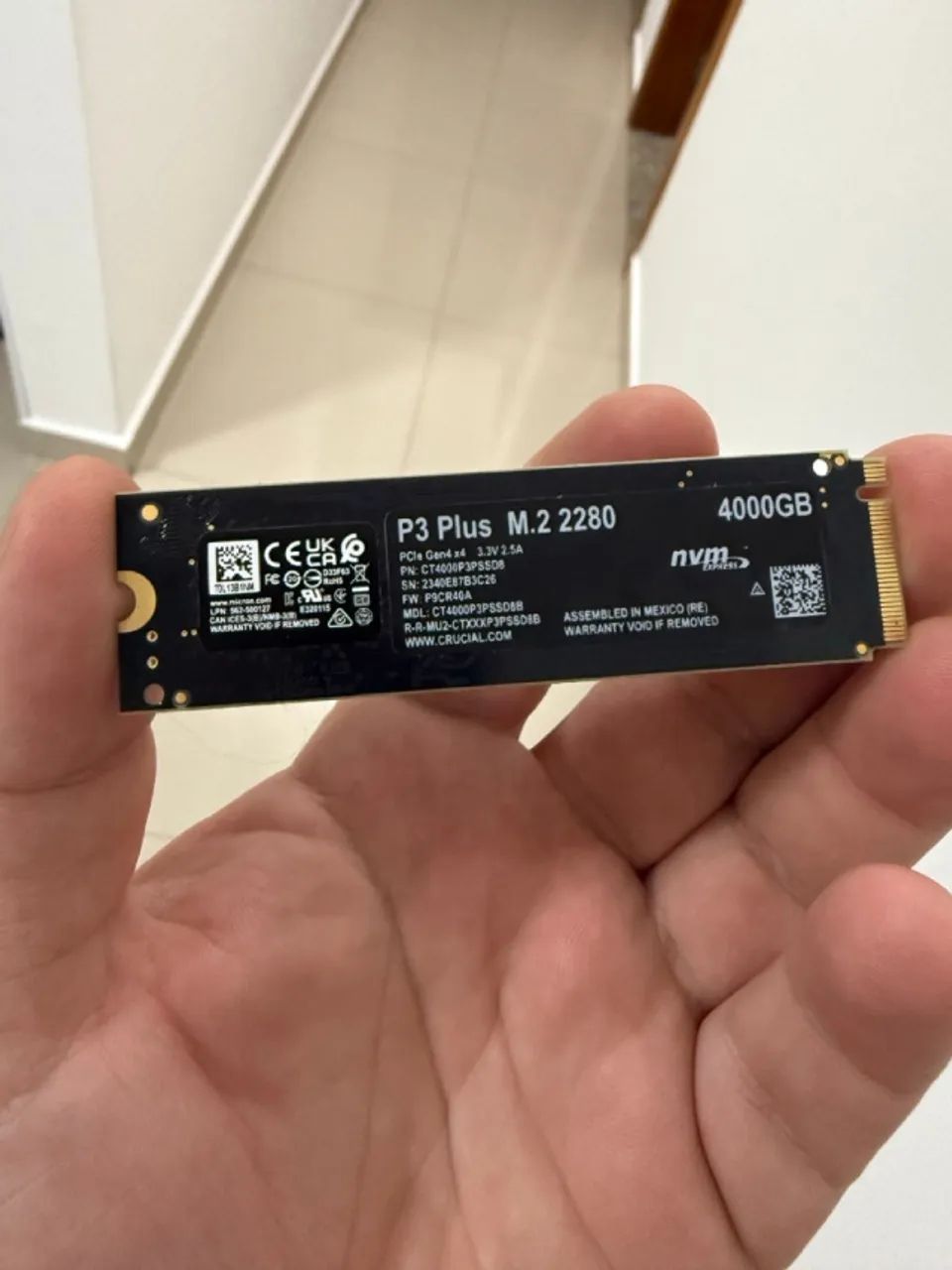 SSD Crucial P3 4TB Zerado - NVME M.2 2280 - Foto 2