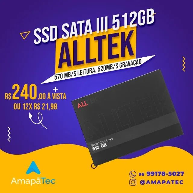 Ssd Alltek Sata III 512Gb