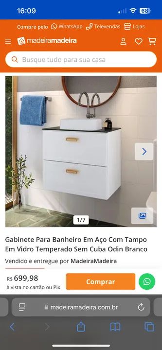 Gabinete Para Banheiro Em Aço Com Tampo Em Vidro Temperado Sem Cuba. - Foto 2