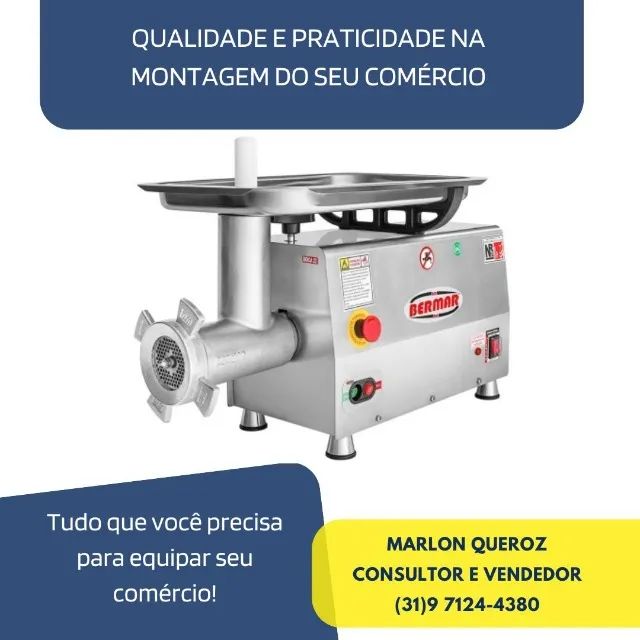 Moedor de Carne Bermar Boca 22 Inox Novo