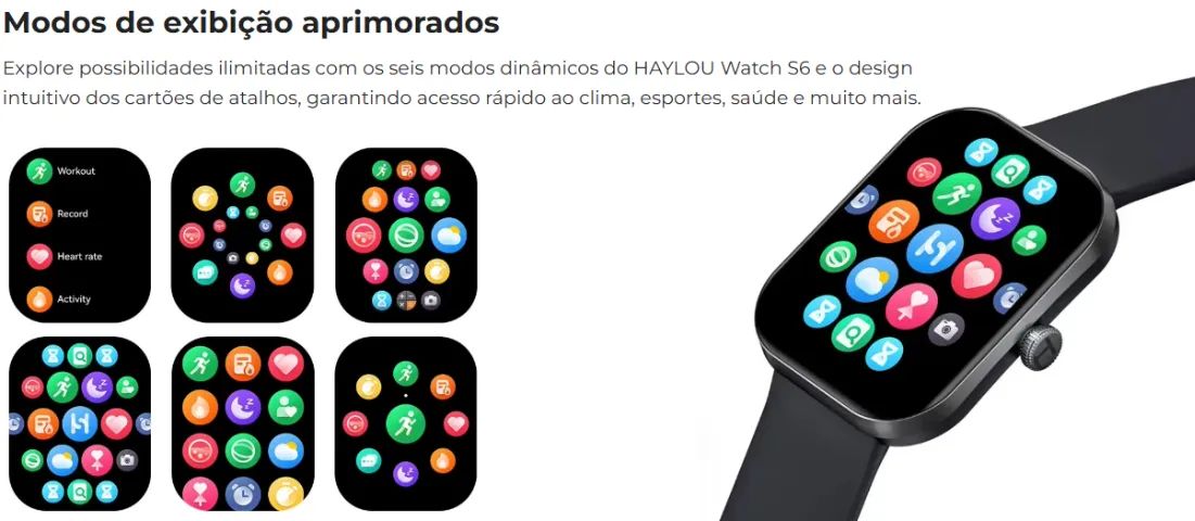 Relógio Haylou S6 | Monitor de saúde + tela 2,01" HD - Foto 5