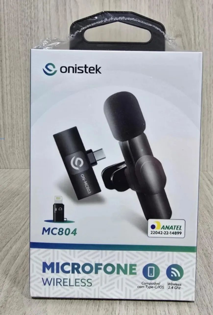 Microfone Wireless Onistek MC804 - Compatível com IOS e Type-C