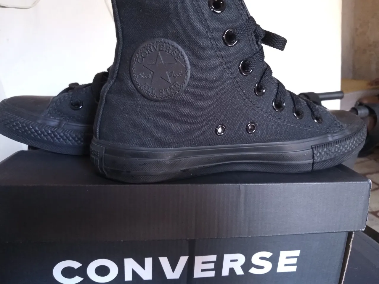 All Star Converse Cano Alto Preto chuck