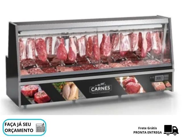 Balcão de Açougue 3m Preto Gelopar 220v