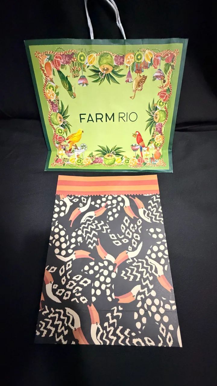 kit sacola + 3 embalagens para presente com velcro farm original, intactas - Foto 3