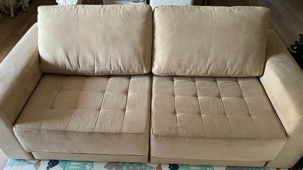 Sofá retrátil bege  - Foto 2