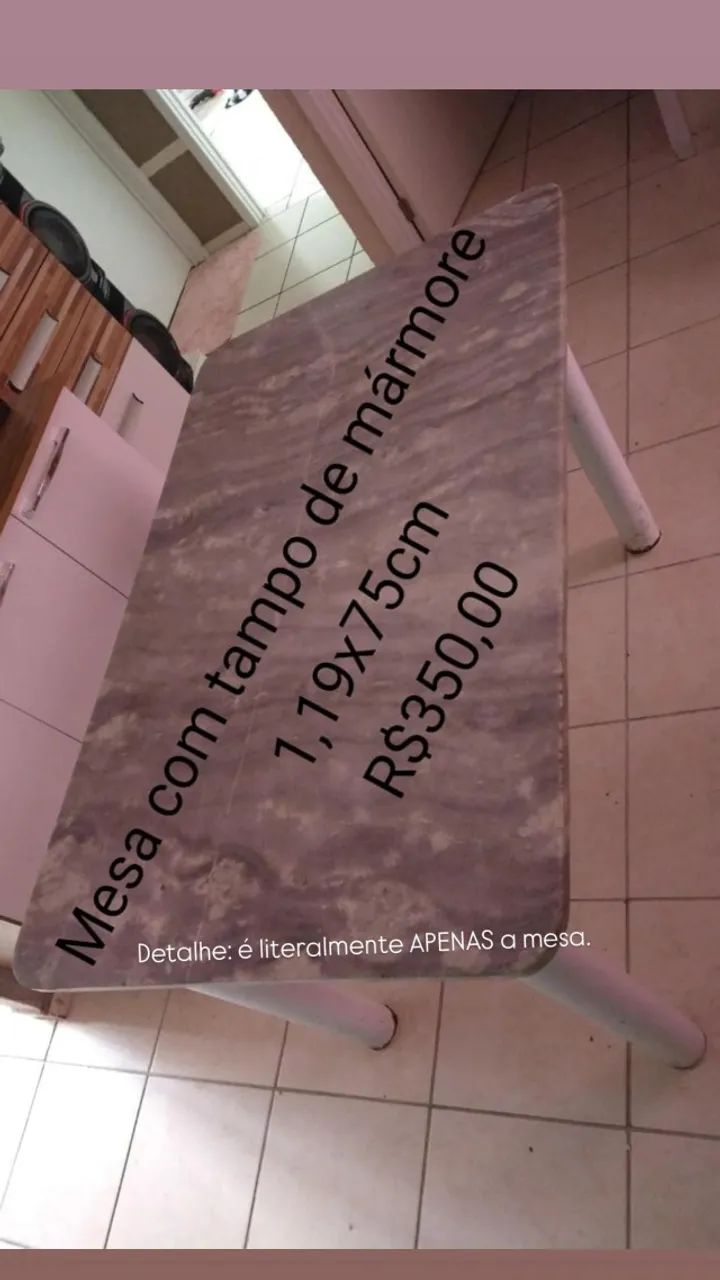 Mesa com tampo de mármore 64840795231873120