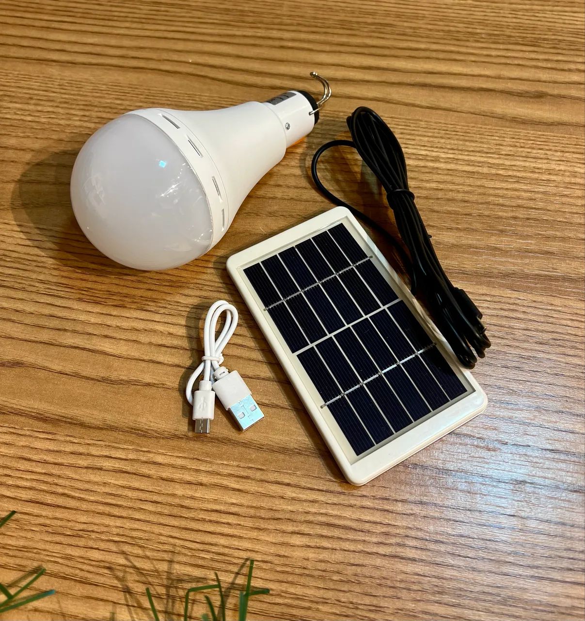 Lâmpada LED Recarregável com Placa Solar