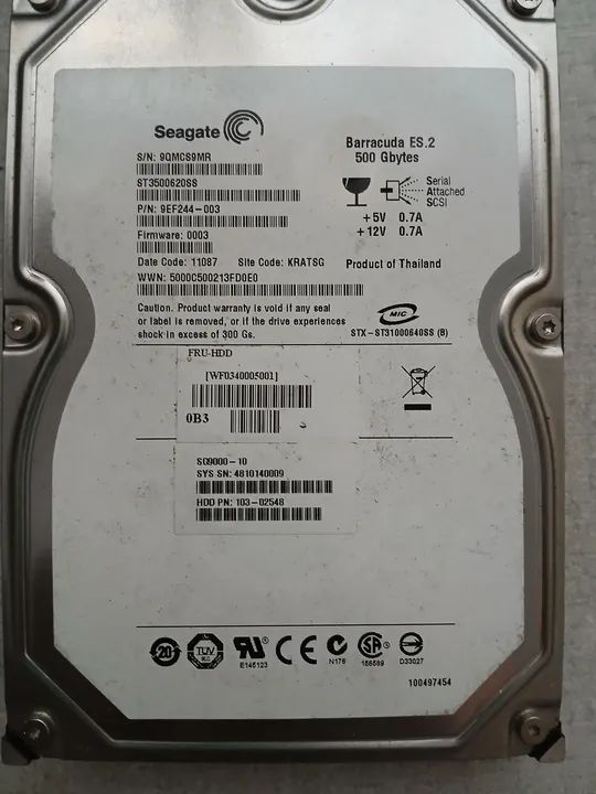 HD Seagate Barracuda ES.2 500GB