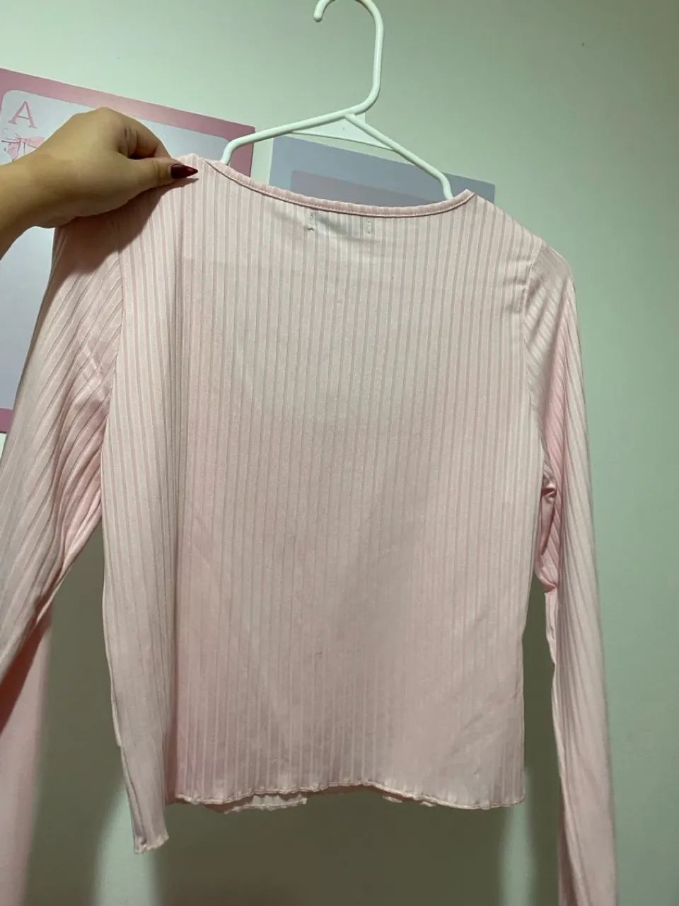 Blusa de renda rosa coquette - Foto 4