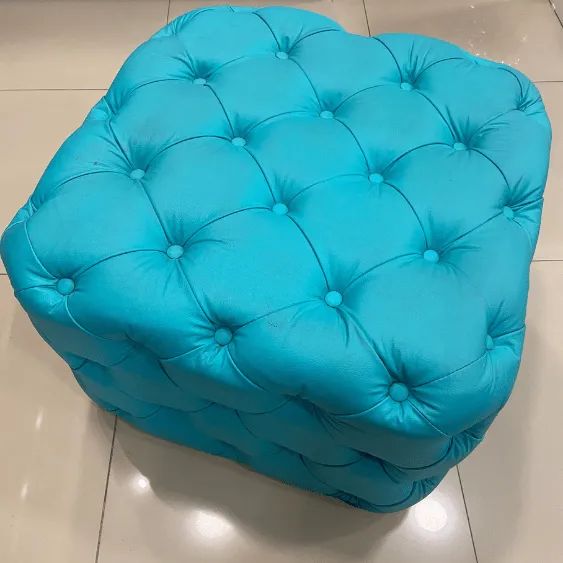 Puff quadrado grande azul 60 cm L X 47cm A - Foto 2