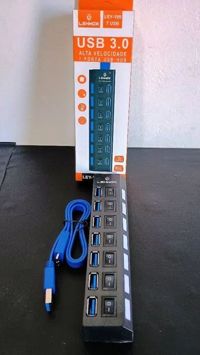 Hub USB 3.0 7 Portas Alta Velocidade / OFERTA IMPERDÍVEL 
