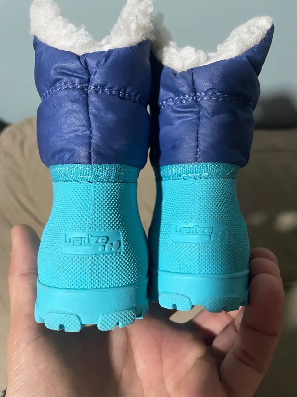 Botas de Neve Infantis - Azul Turquesa - Foto 2