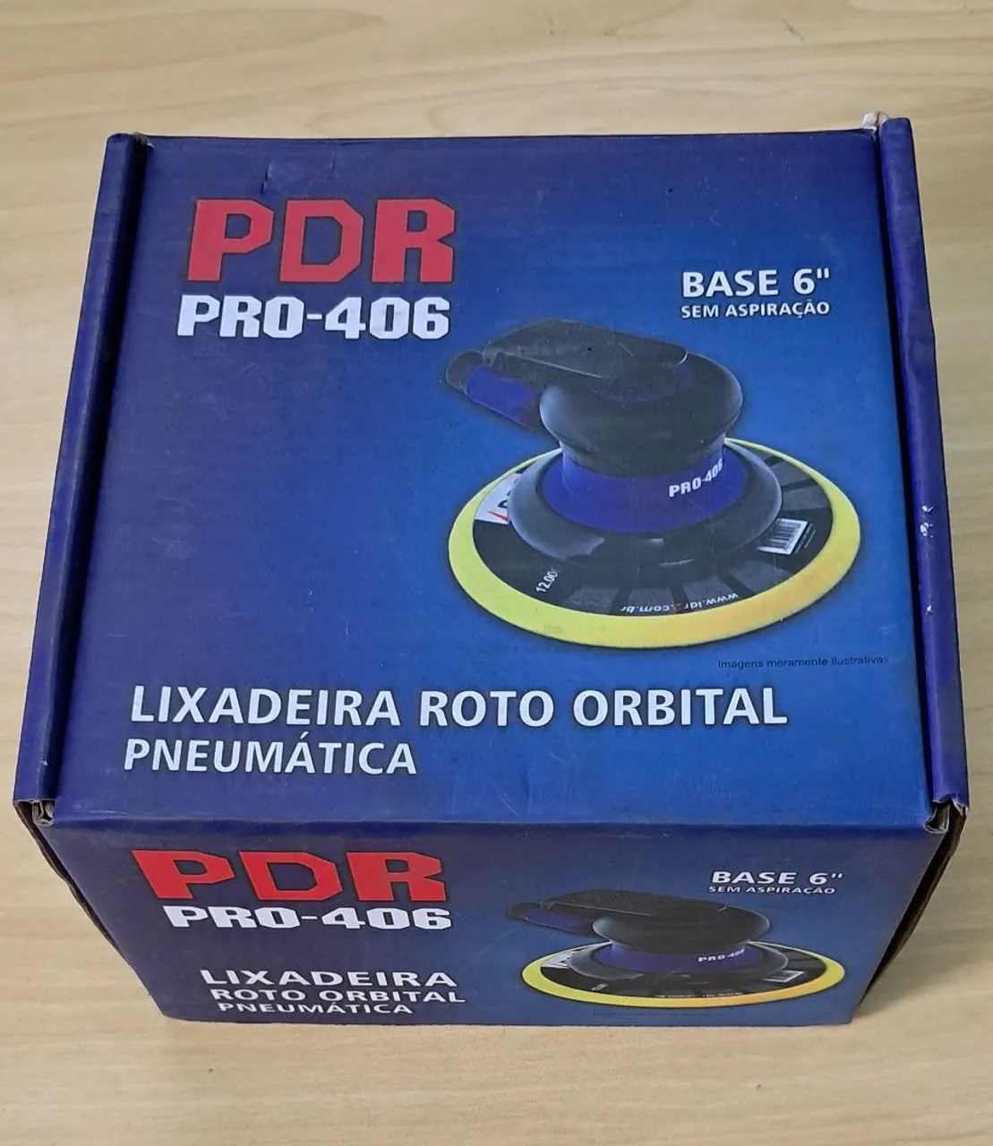 Lixadeira Pneumática Roto Orbital Hookit Base 6 Pol. PDR Pro-406