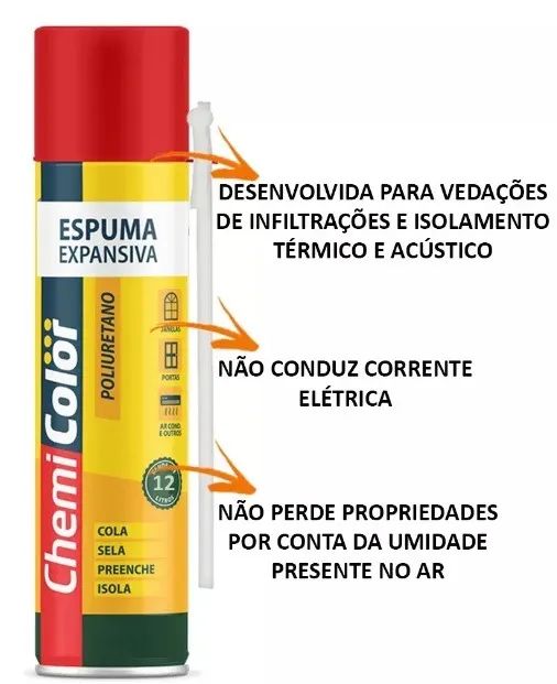 Espuma Expansiva de PU 300ml Chemicolor  - Foto 3