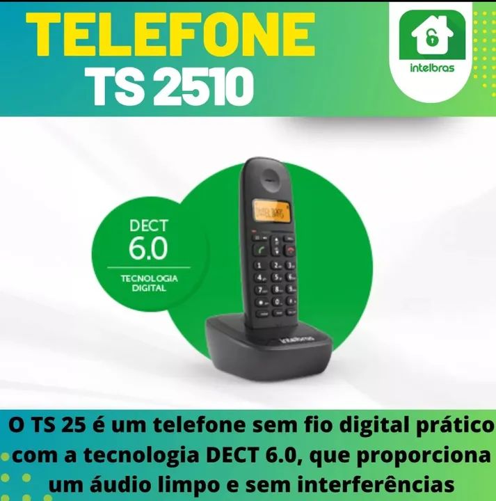 Telefone Sem Fio Digital Intelbras TS 2510 - Novo! - Foto 3