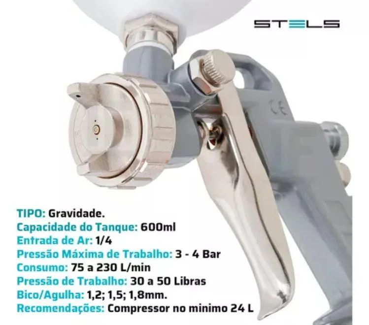 (NOVO) Pistola de Pintura 600 ml 3 Bicos - Foto 3