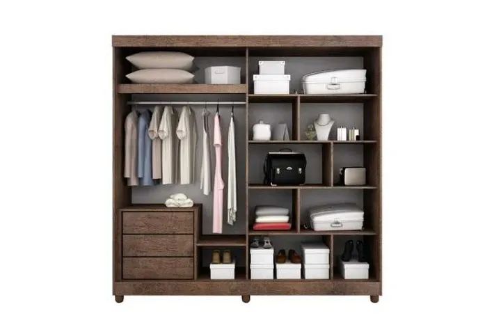 Guarda Roupa Solteiro 2 Portas Com Espelho 100% MDF  - Foto 2