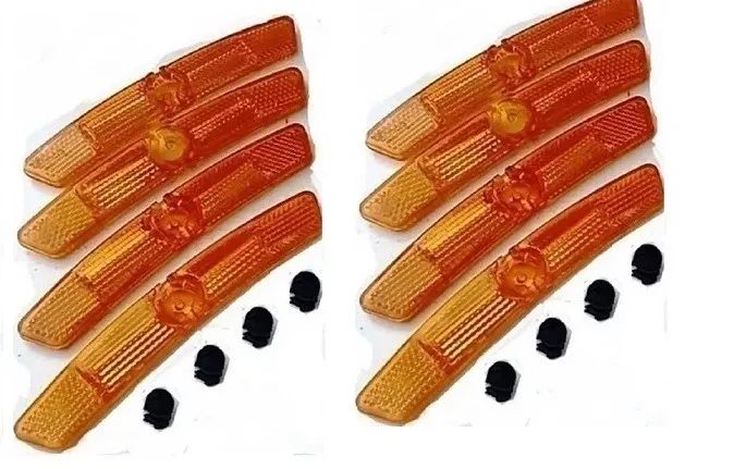 8 REFLETORES DE RAIOS PARA BICICLETAS NA COR LARANJA 