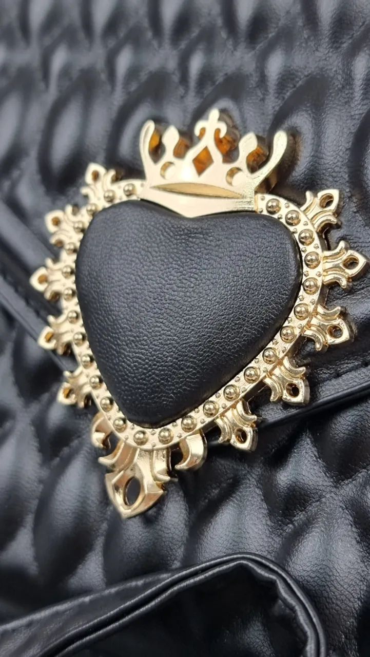 Bolsa preta matelasse estilo dolce gabbana transversal - Foto 2