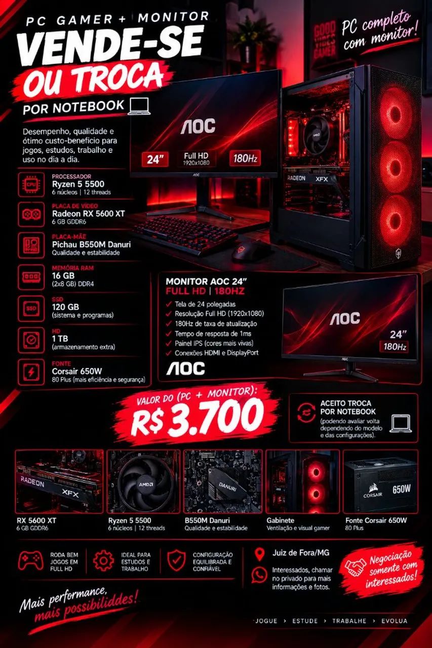 Vendo Pc com monitor 