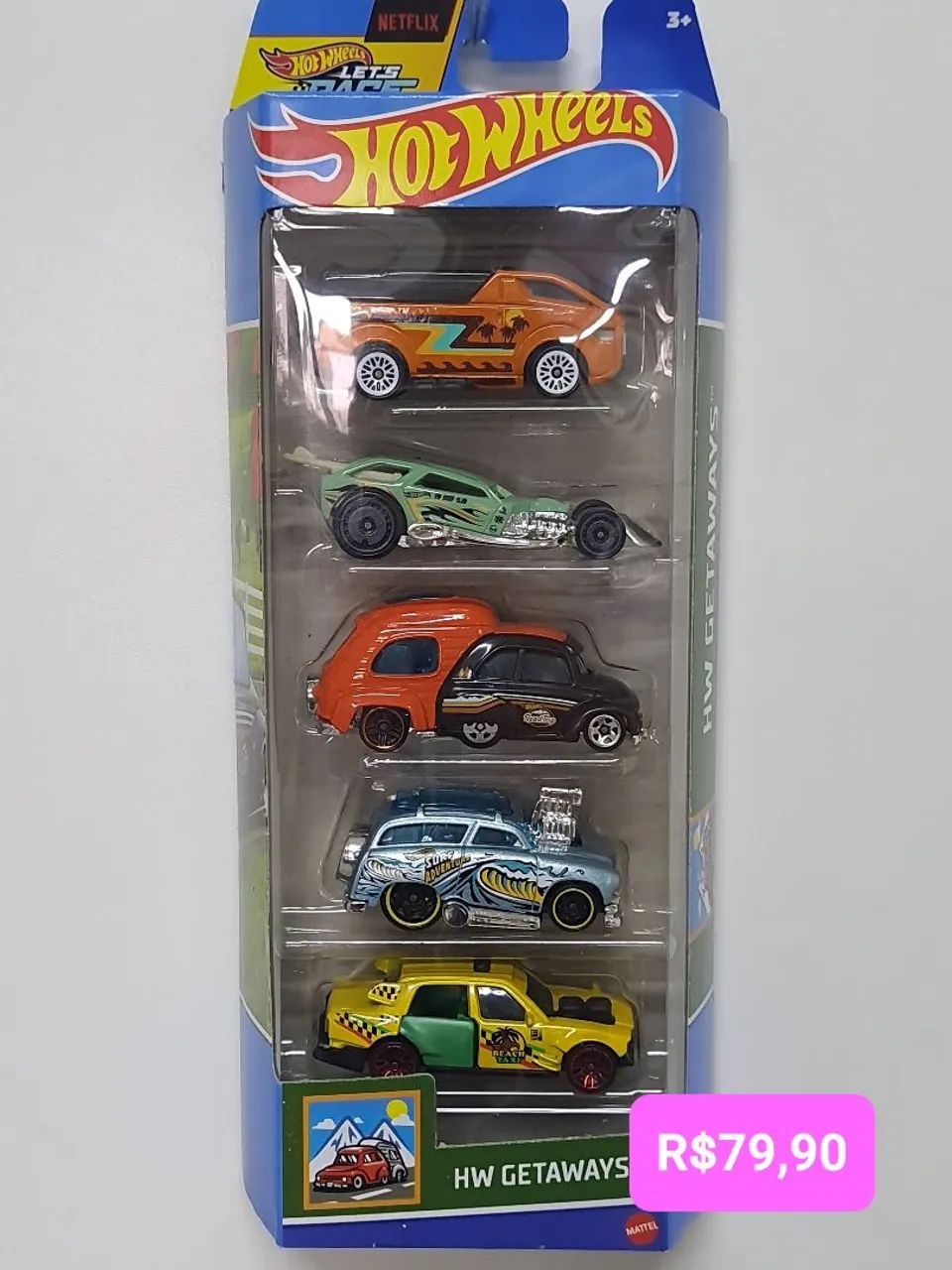 Hotwheels Pac com 5 carrinhos - Miniatura Diecast 