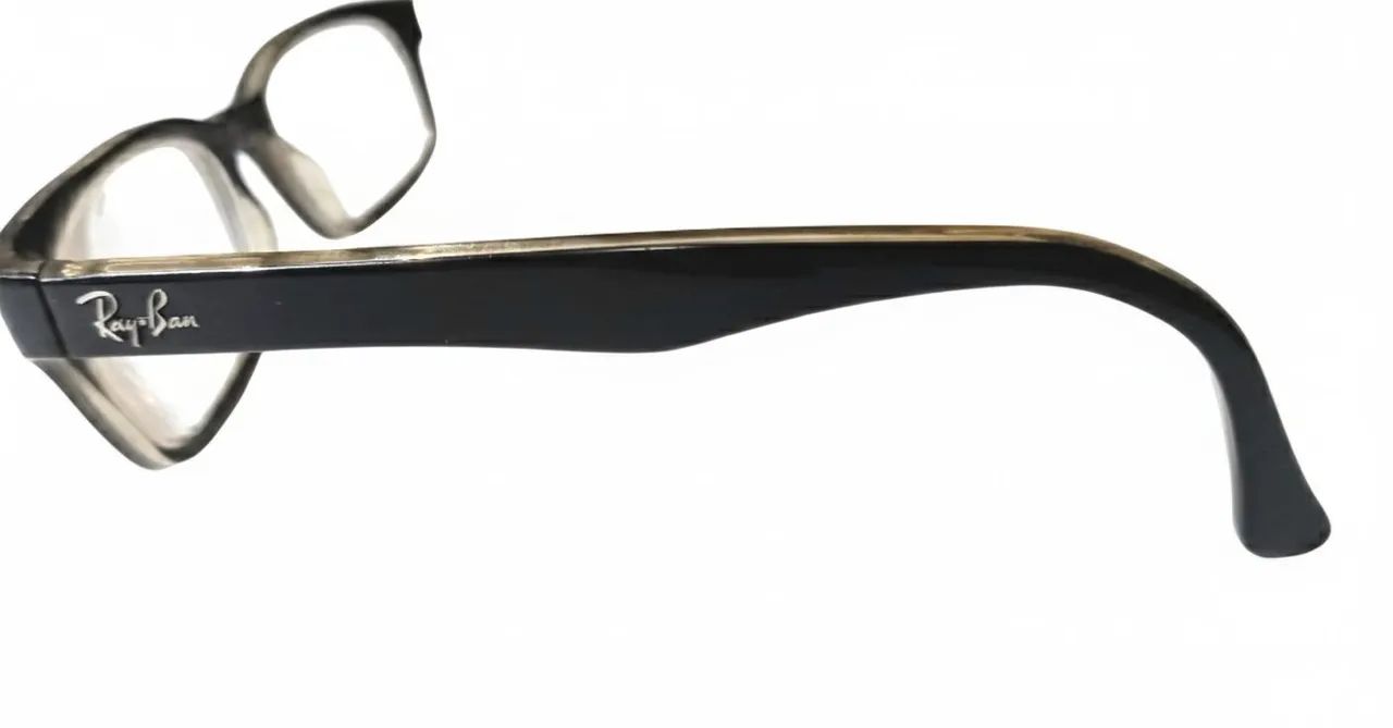 Armação de óculos ray-ban preta com incolor formato retangular - Foto 2
