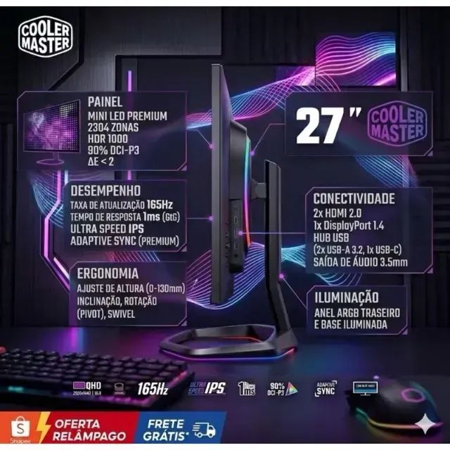 MONITOR GAMER COOLER MASTER 27? MINI LED  - Foto 5