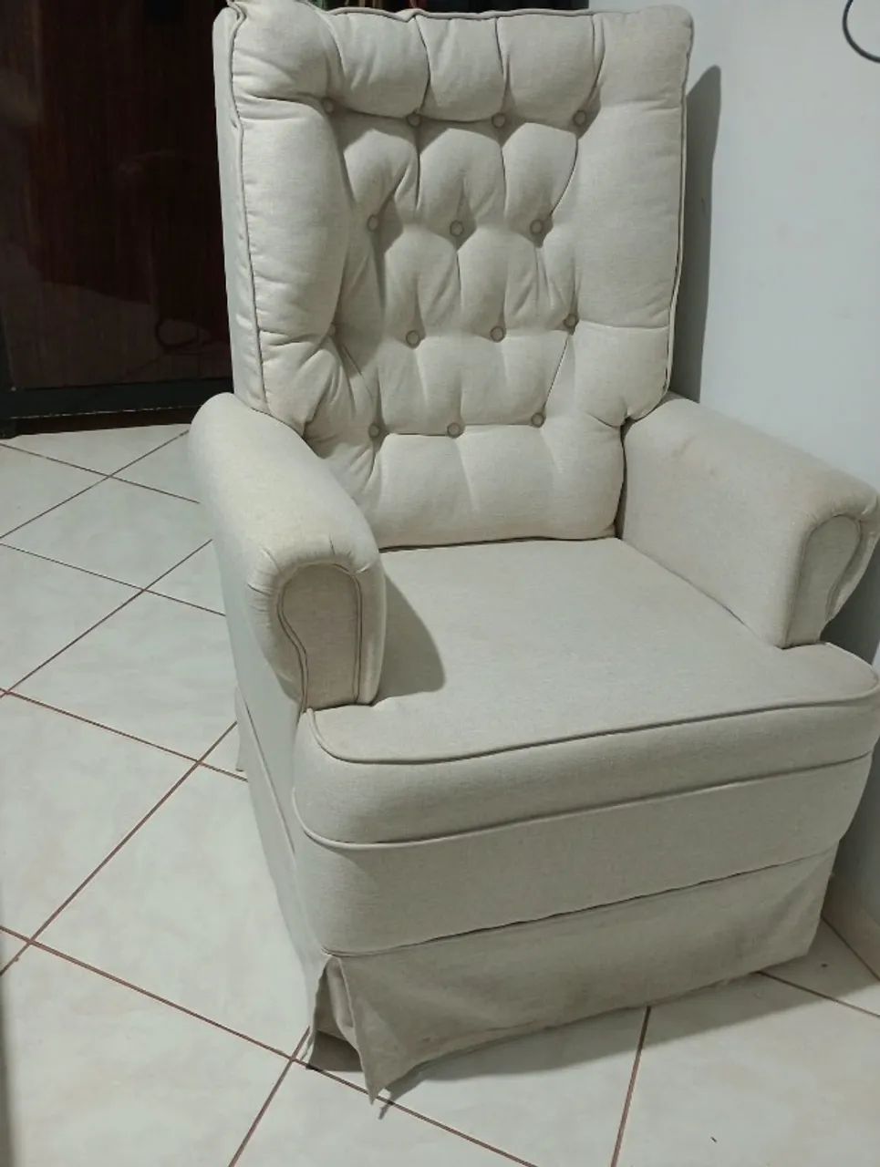 Poltrona de amamentação de linho - Foto 2