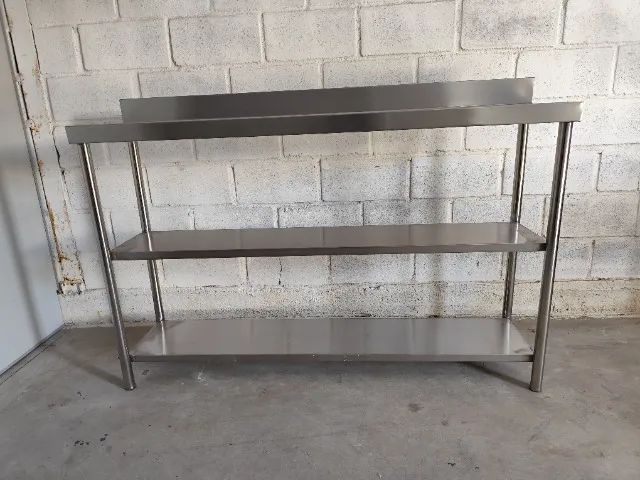 Bancada inox 02 prateleiras 2,80m 