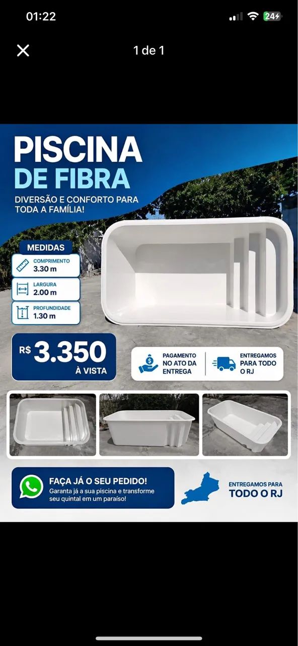 Piscina de fibra