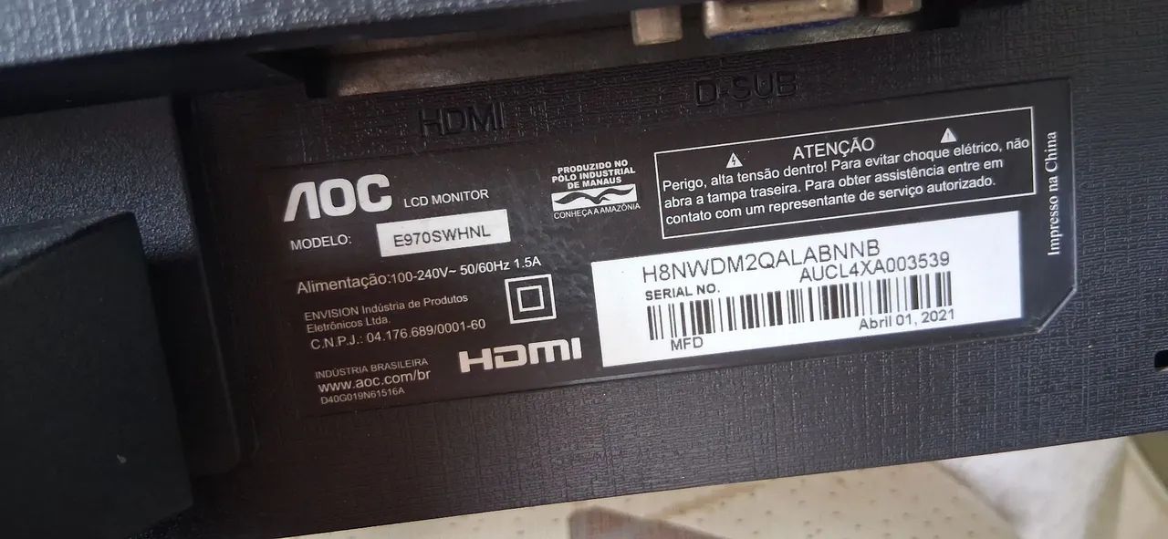 Monitor AOC 18.5" Led VGA e HDMI - Foto 3