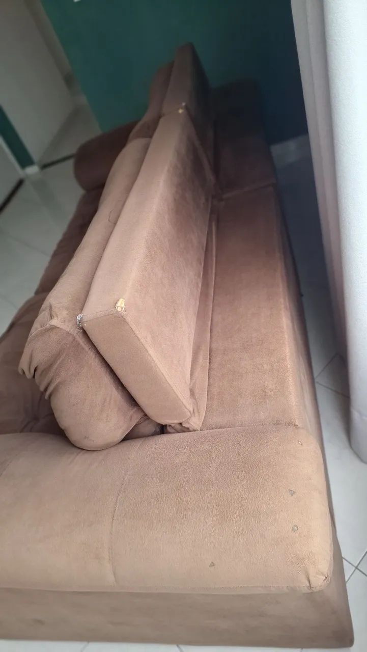 Sofá Retrátil e Reclinável 2,30m Marrom Super Confortável (Preço de Desapego) - Foto 3