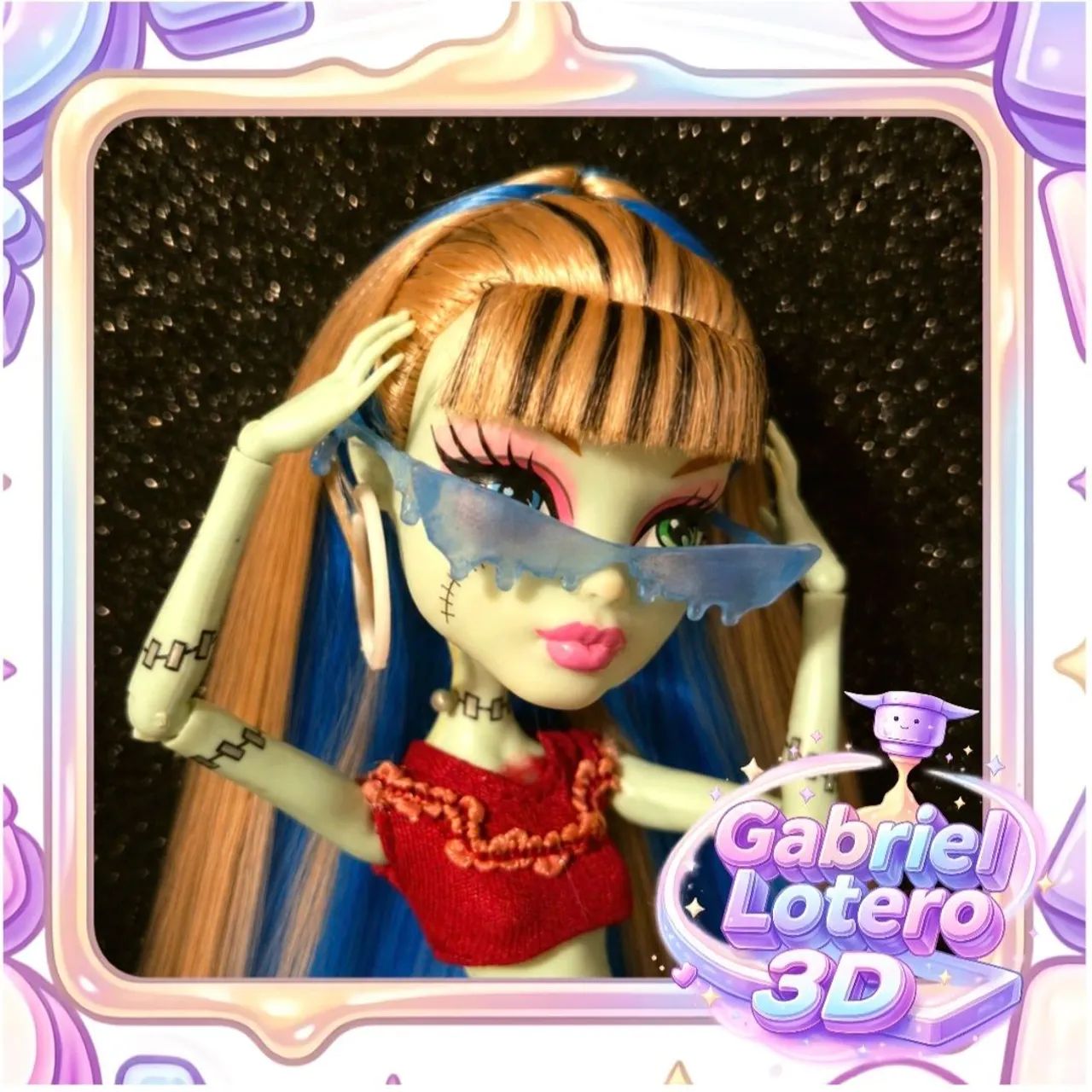 Óculos para a boneca Monster High Abbey Bominable G3 - impressão 3D