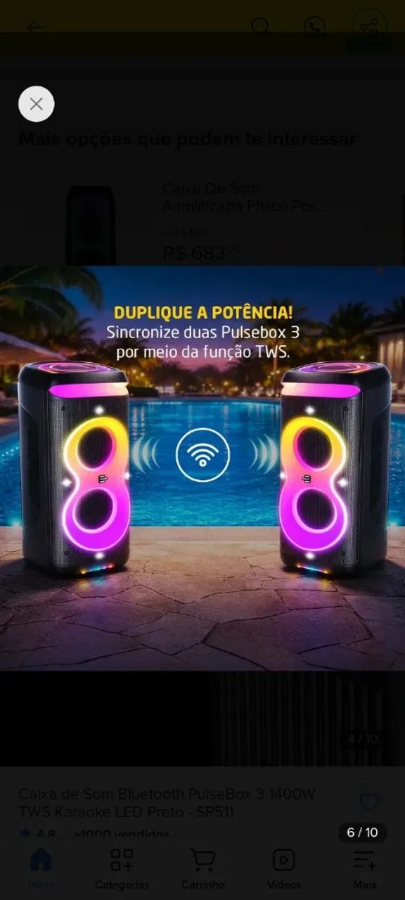Caixa de Som Pulse 1400 watts  - Foto 5