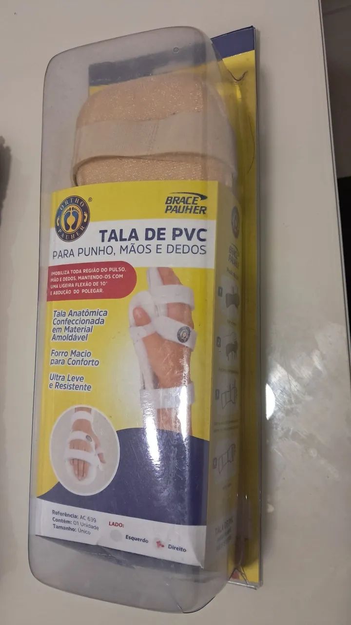 Tala de PVC para punhos, mãos e dedos. 
