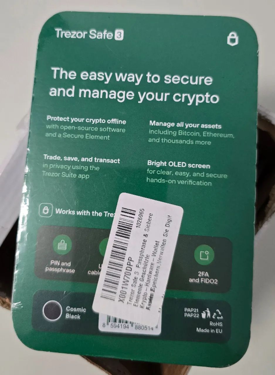 Trezor Safe 3 - Cold Wallet Cripto (Original e Lacrada) - Foto 2