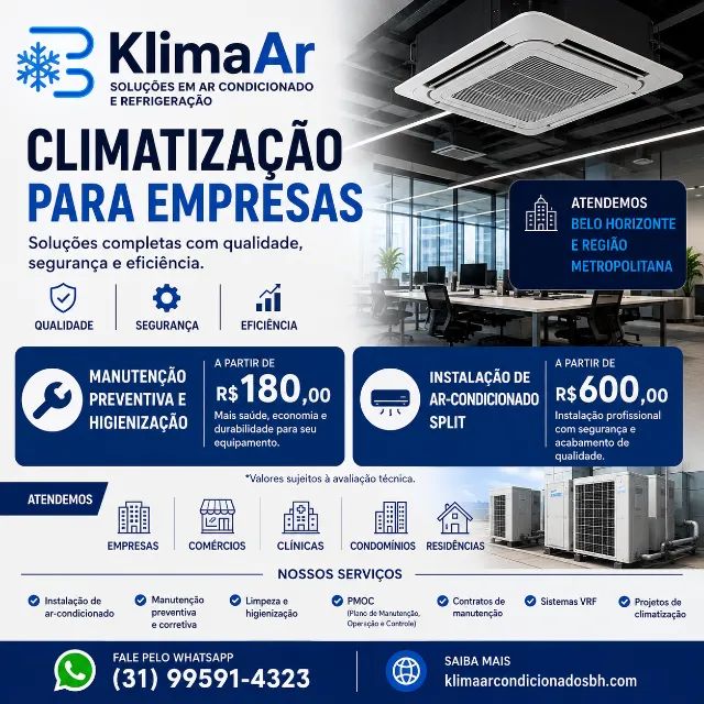 Instalação e Manutenção de Ar-Condicionado em BH e Região