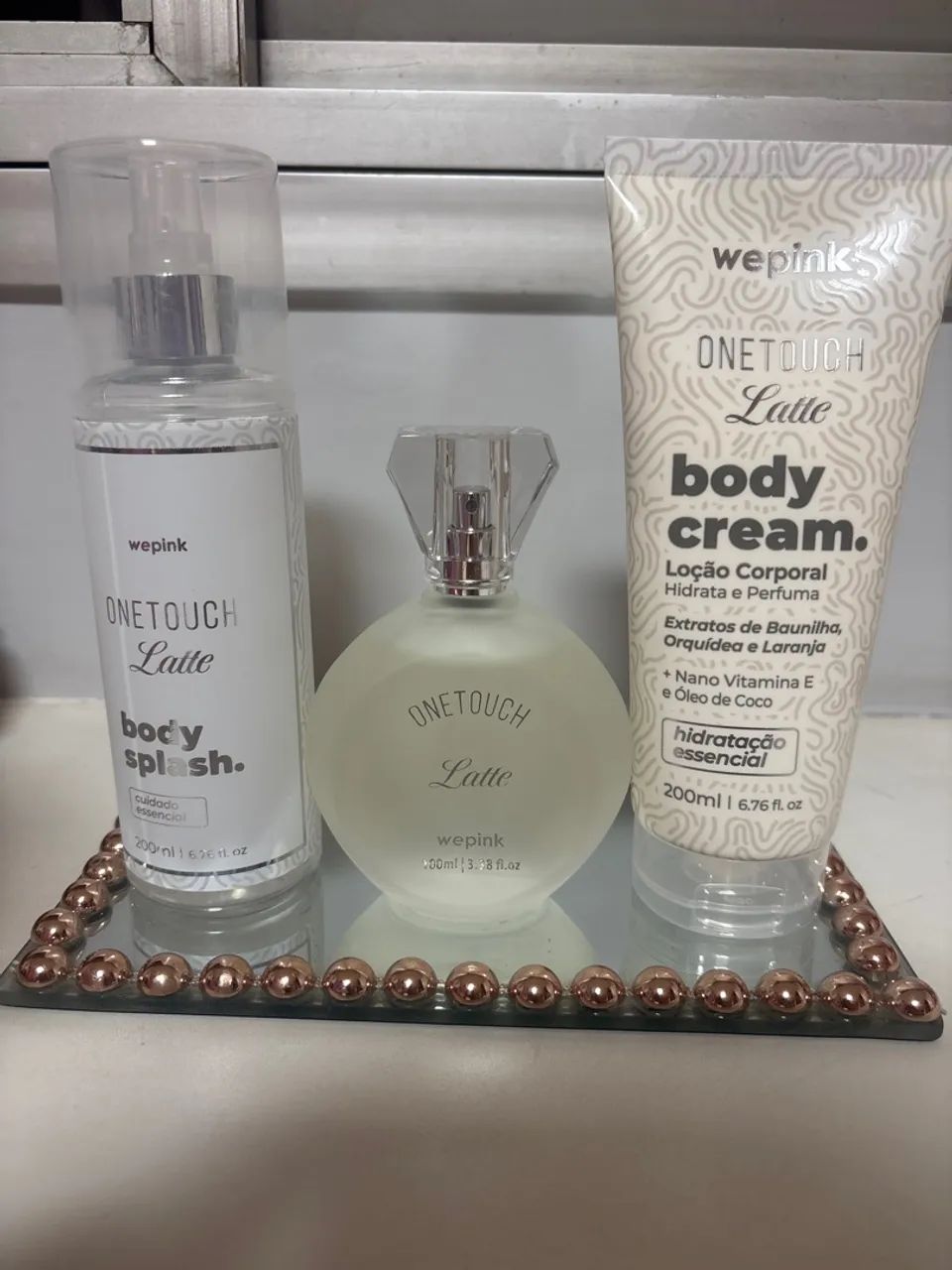 Kit One Touch Latte We Pink - Body Splash + Body Cream + Perfume